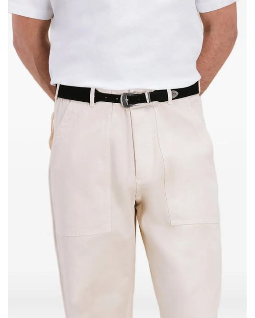 Fortela White Newfatigue Patch-Pocket Trousers for men