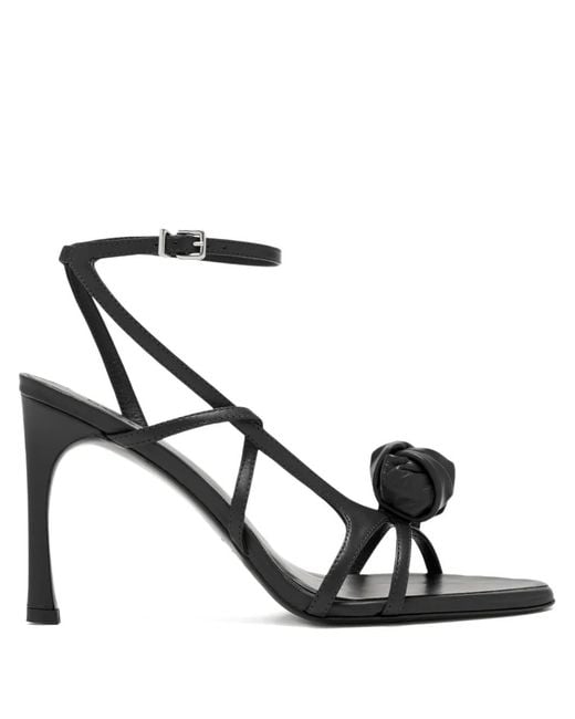 ROTATE BIRGER CHRISTENSEN Black Rosette Strap Sandals