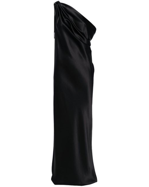 Max Mara Black Opera One-shoulder Silk Gown