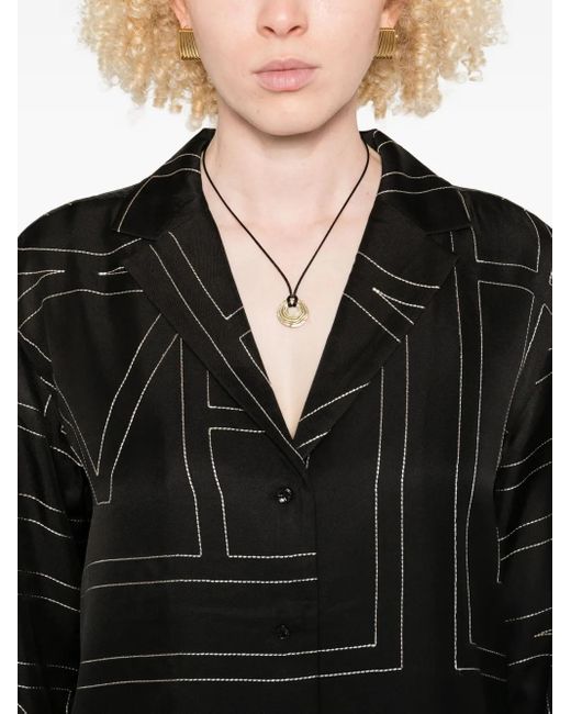 Totême  Black Monogram Print Shirt
