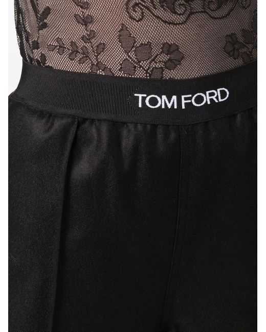 Tom Ford Black Hose Mit Logo-Bund