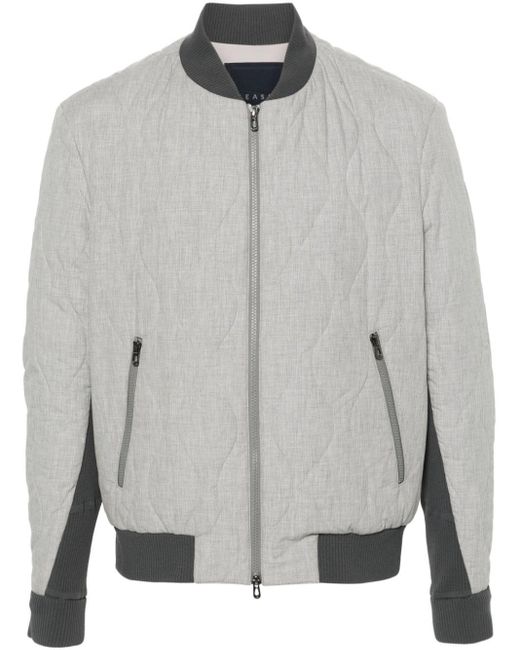 Sease Gray Endurance Quilted Bomber Jacket for men