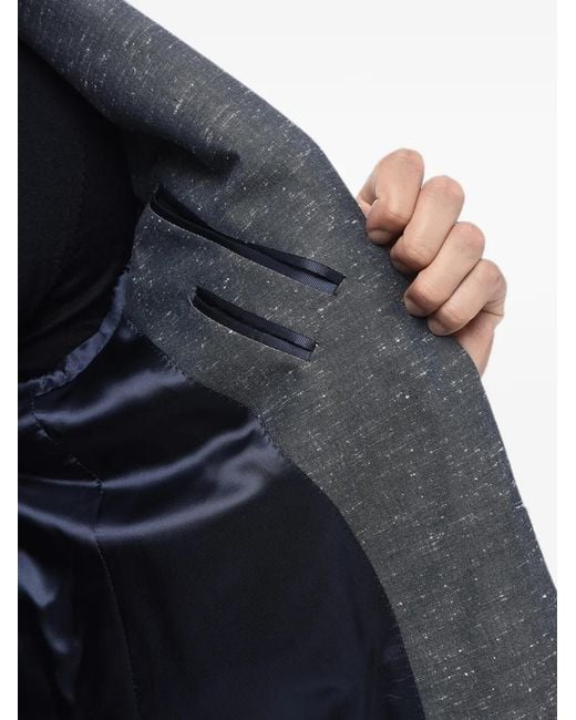 Corneliani Gray Flap-Pocket Single-Breasted Blazer for men