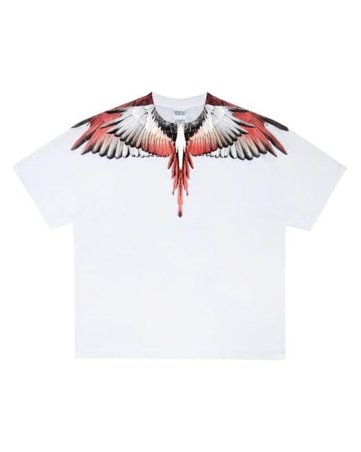 T-shirt en coton à imprimé Wings Marcelo Burlon pour homme en coloris White
