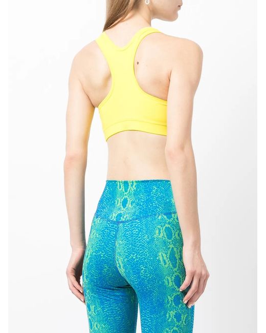 7 DAYS ACTIVE Yellow Logo-Print Sports Bra