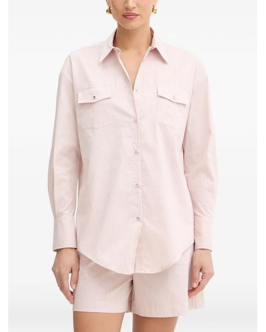 Fracomina Pink Striped Pocket Shirt