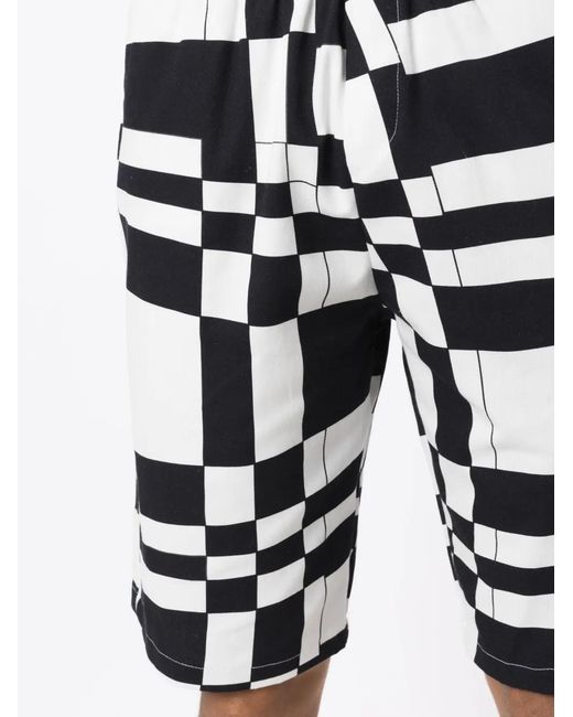 Amir Slama Black Graphic-Print Knee-Length Shorts for men