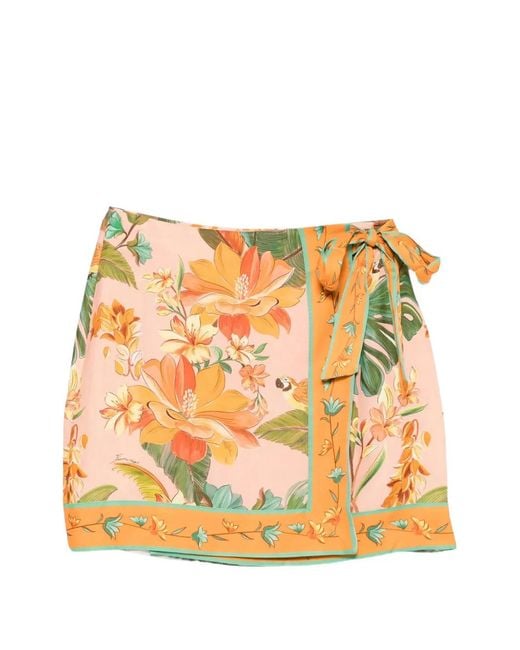 Farm Rio Pink Birds Mini Skirt
