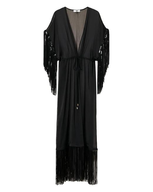 Twinset スパンコール ビーチカバーアップ Black