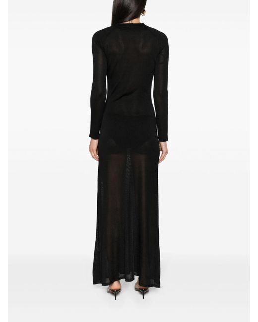 Khaite Black Sheer Maxi Dress