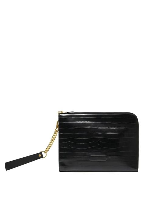 Tom Ford Laptoptas Met Krokodillen-Reliëf in het Black voor heren