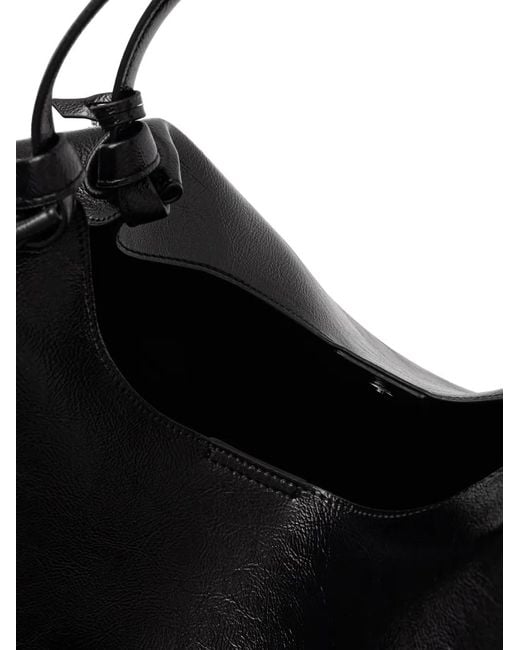 DKNY Black Logo-Plaque Knotted Tote Bag