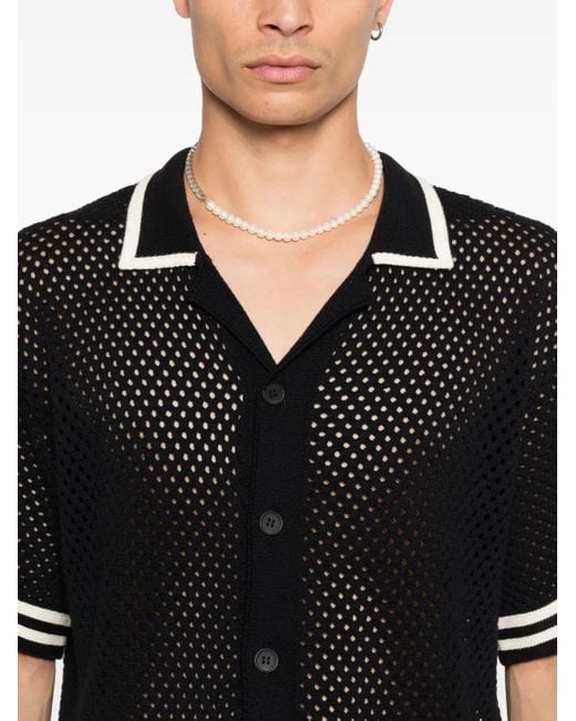 Camisa de punto con botones BLUE SKY INN de hombre de color Black