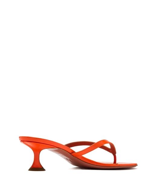 AMINA MUADDI Red Patent Leather Thong Sandals