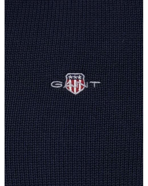 Gant Trui Met Geborduurd Logo in het Blue voor heren