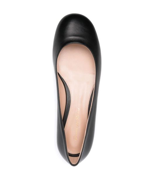 Gianvito Rossi Brown Leather Ballerina Shoes