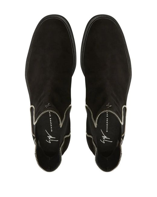 Giuseppe Zanotti Black Jaky Suede Chelsea Boots for men