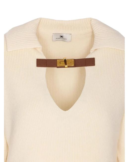 Elisabetta Franchi Natural Collar Detail Sweater