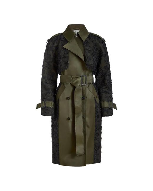 Contessa Mills Green Claw Panelled Trench Coat