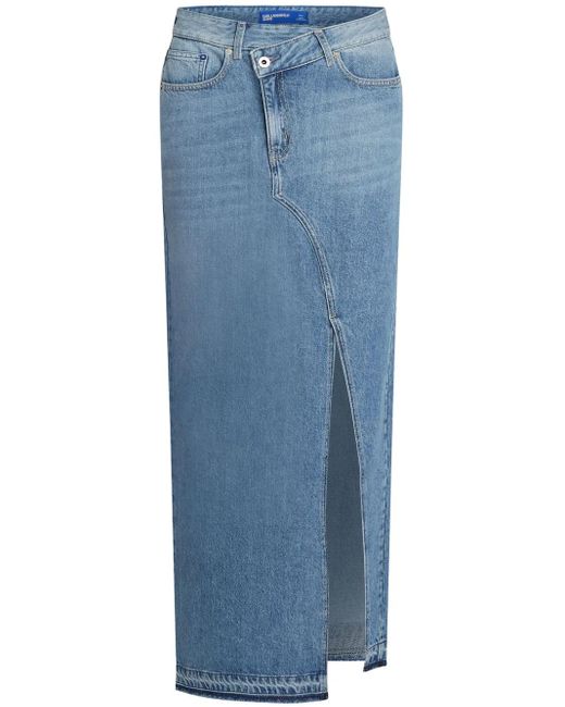 Jupe Longue En Jean À Design Asymétrique Karl Lagerfeld en coloris Blue