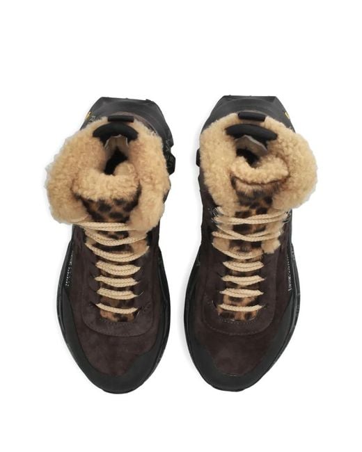 Premiata Black Trivor 452M Fur Lace-Up Sneakers