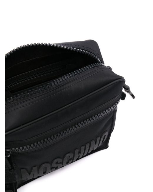 Moschino Black Logo-lettering Messenger Bag for men