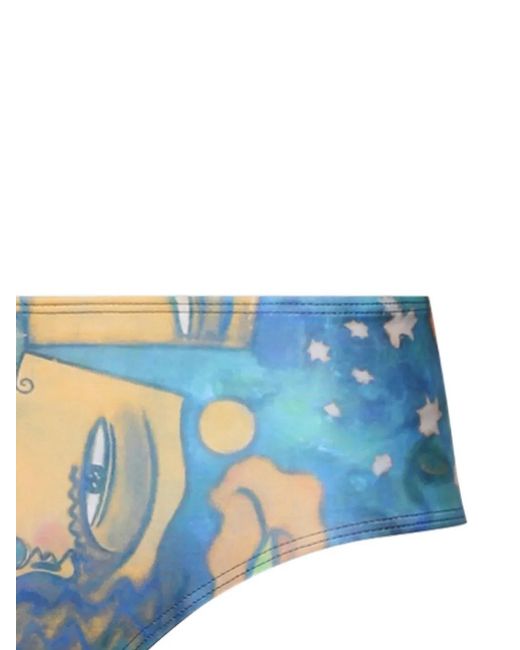 Donde Esteban Blue Printed Bikini Bottom