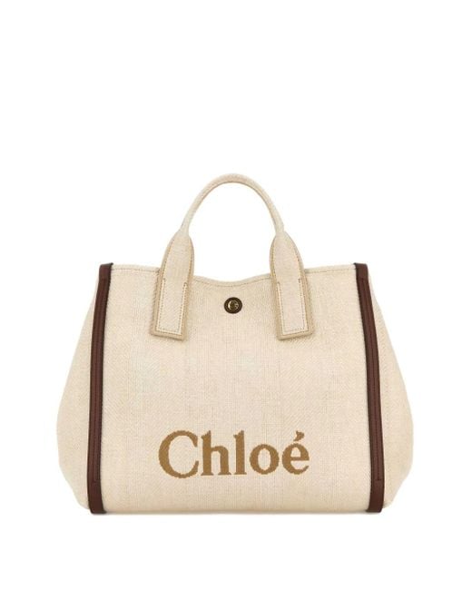 Chloé Shopper Met Logoprint in het Natural