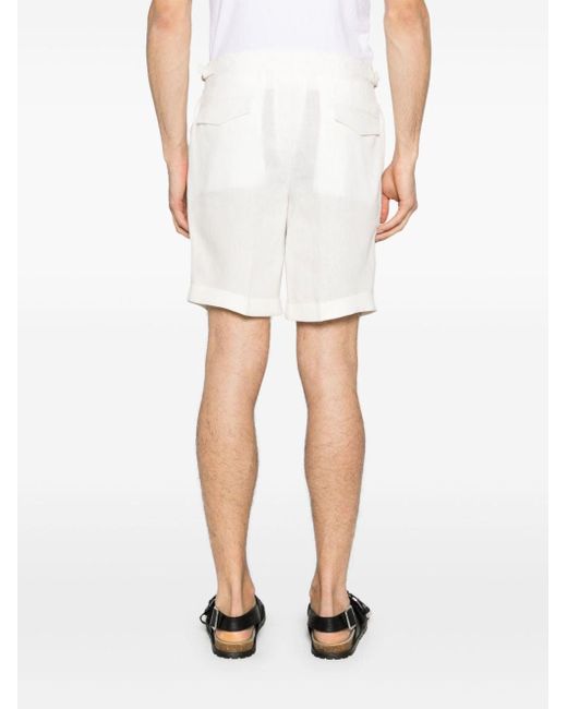 Briglia 1949 White Linen Tailored Shorts for men