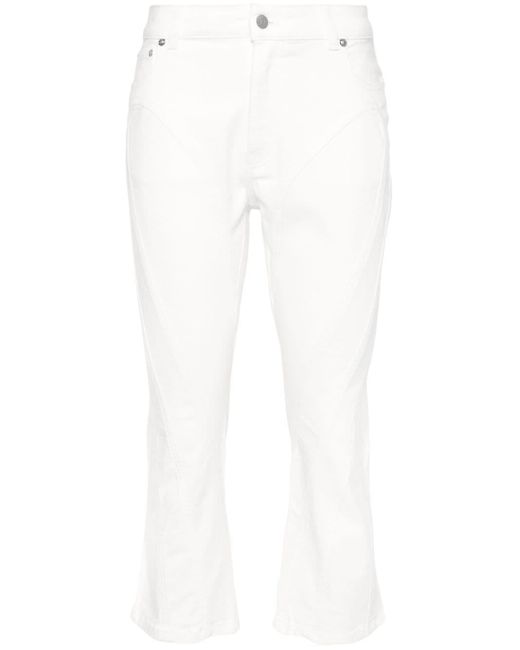 Mugler White Cropped-Jeans mit hohem Bund