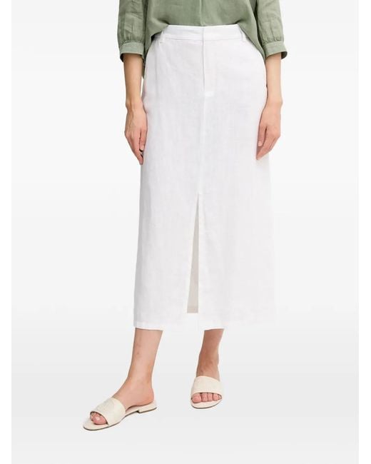 Ouí White Slit Maxi Skirt
