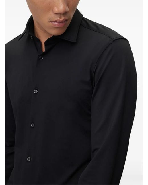 HUGO Button-Up Stretch Overhemd in het Black voor heren