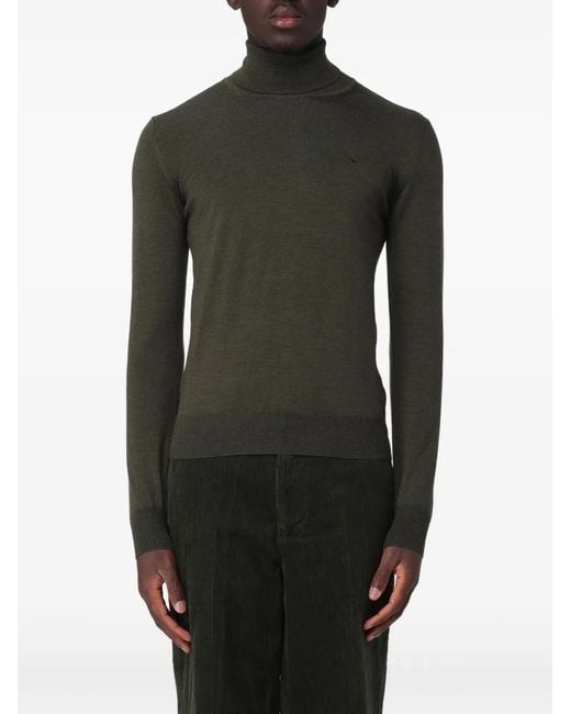 Brooksfield Black Roll-Neck Wool Sweater for men