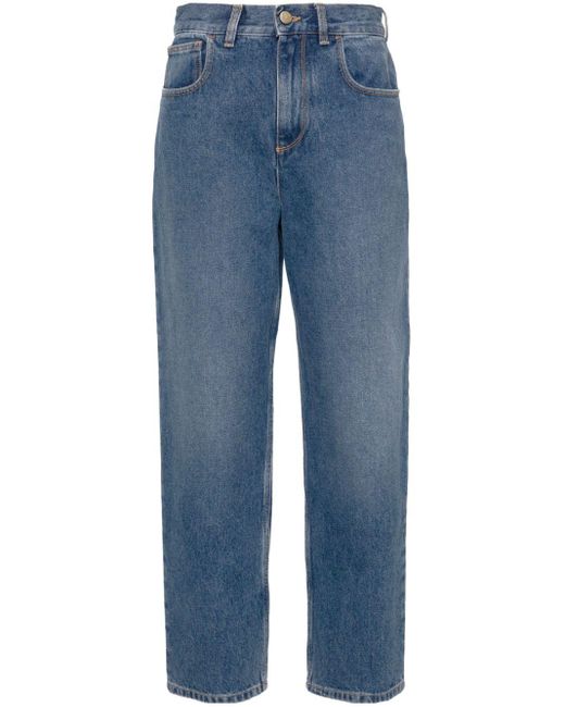 Moncler Blue Mid-rise Straight-leg Jeans