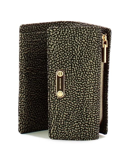Borbonese Gray Op-Print Foldover Wallet