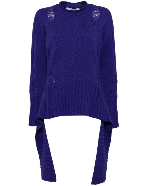 SIMONA CORSELLINI Blue Drop-Stitched Jumper