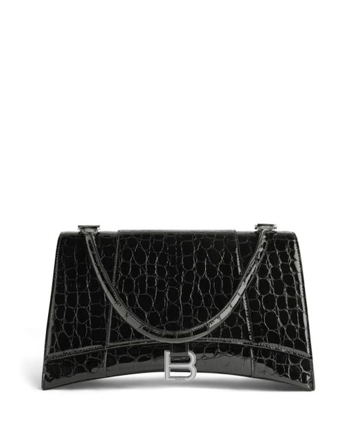 Balenciaga Hourglass Hinge Medium Leather Shoulder Bag in Black Lyst