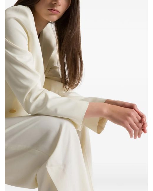 Alberta Ferretti White Double-Breasted-Button Jacket