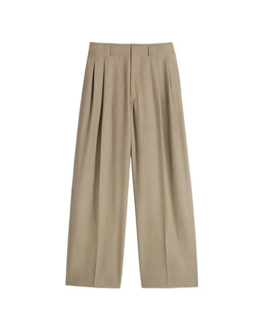 Lemaire Natural Pleated Tailored Pants for men