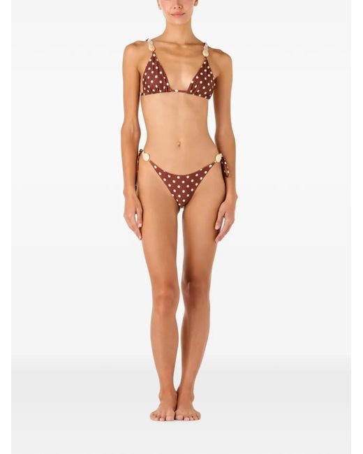 Palmacea White Lily Polka-Dot Bead-Embellished Bikini Bottoms