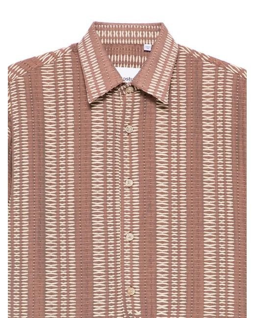 Costumein Pink Buttoned Pattern Shirt for men