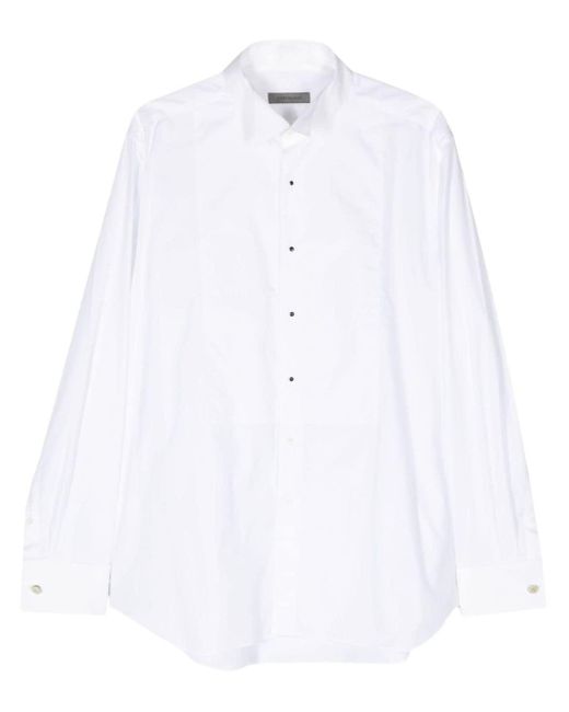 Chemise en coton à col cassé Corneliani pour homme en coloris White