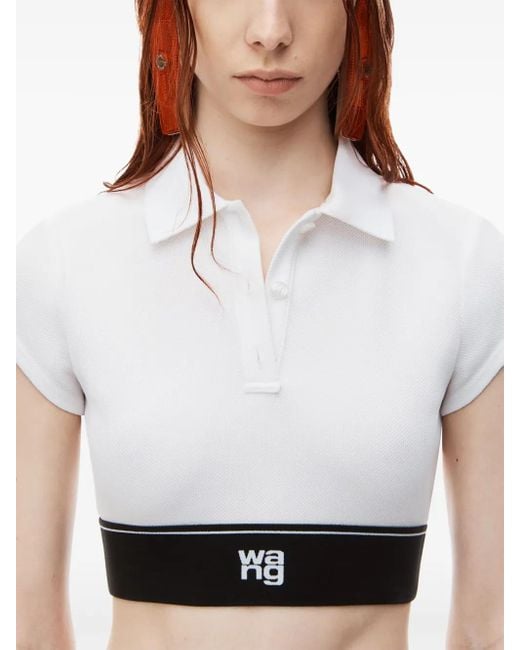 Alexander Wang White 'Cheerleader Top' Polo Shirt