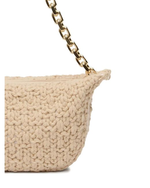 Fabiana Filippi Natural Chain-Strap Knitted Shoulder Bag