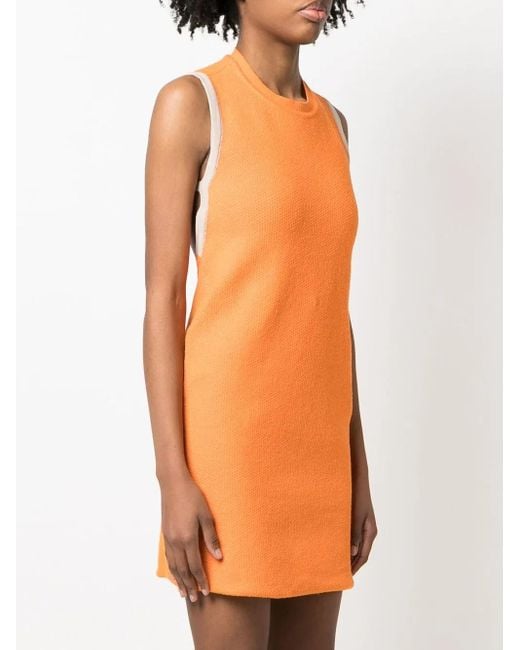 Jacquemus Orange Robe Courte Sorbetto À Bords Contrastants