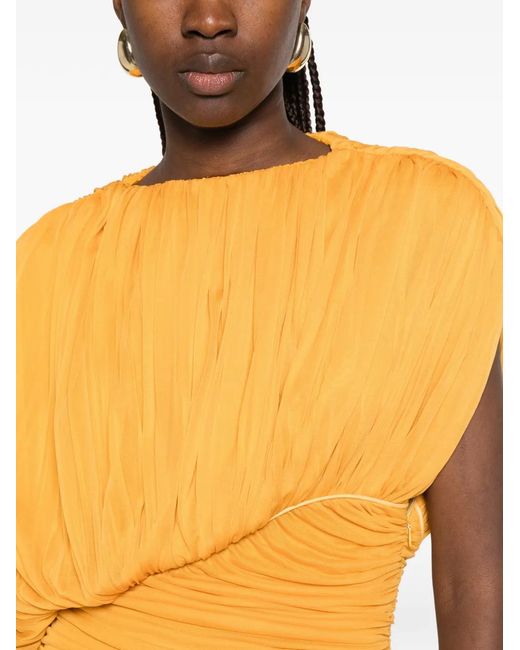 TOVE Metallic Gai Ruched Maxi Dress