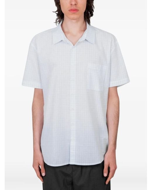 Paloma Wool White Grid-Pattern Short-Sleeve Shirt for men