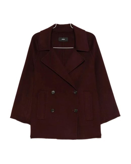 Arma Double-breasted Wool Coat Purple