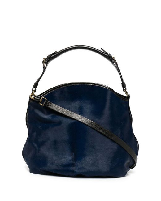 Madison Maison Blue Two-tone Calf Hair Shoulder Bag