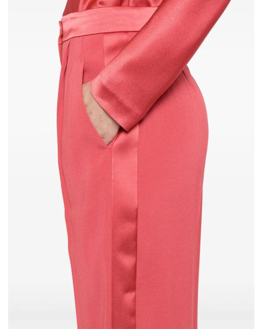 Alberta Ferretti Red Straight-Leg Trousers